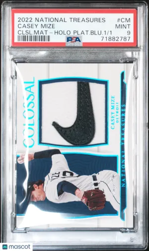 2022 Panini National Treasures Colossal Materials Casey Mize 1/1 PSA 9 POP 1