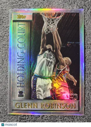 1996 Topps Holding Court #HC7 Glenn Robinson Refractor W/ Peel Coating Protector
