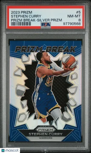 Stephen Curry 2023 Panini Prizm Prizm Break #5 Silver PSA 8 - Golden State Warriors