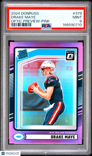 2024 Panini Donruss Drake Maye #379 Optic Preview Pink front