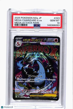 2025 Pokemon Japanese M2a-Mega Dream EX Mega Charizard X EX Mega Attack Rare Japanese PSA 10 #223