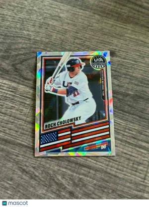 2026 Panini Prizm Roch Cholowsky Cracked Ice USA Stars Stripes Rookie Short Print #/25