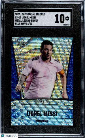 2023 Leaf Special Lionel Messi #LS-13 Metal Legend Silver Blue Wave /20 SGC 10