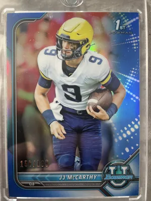 JJ McCarthy 1st Bowman Topps Bowman Chrome Blue #39 156/199