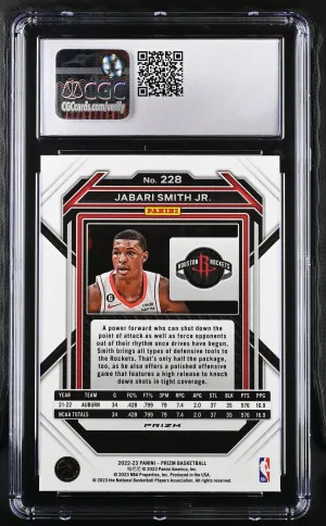 2022-23 Panini Prizm Jabari Smith Jr. #228 Silver CGC 10 back