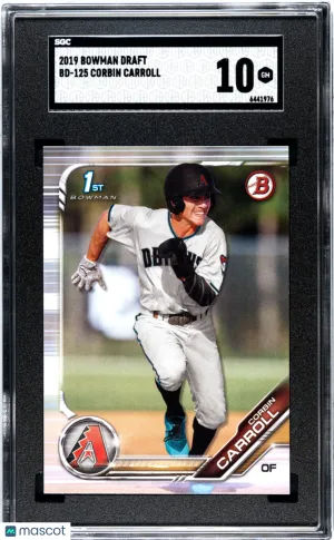 2019 Bowman Draft Corbin Carroll Rookie #BD-125 SGC 10 Arizona Diamondbacks