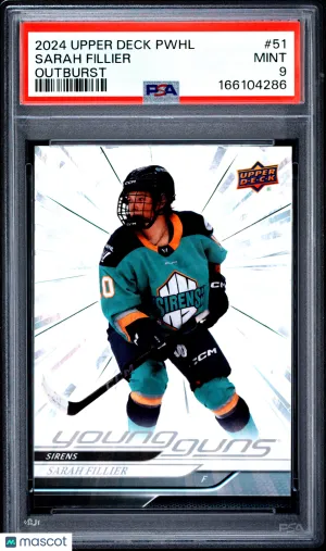 2024 Upper Deck Pwhl Sarah Fillier #51 Outburst Young Guns Rookie PSA 9