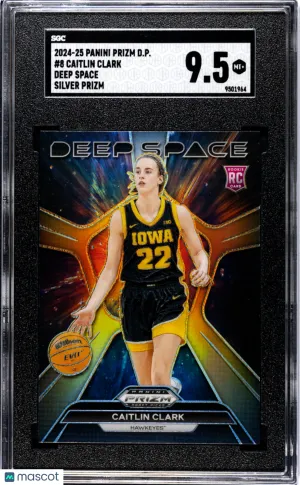 Graded 2024 Panini Prizm D.P. Deep Space Silver Caitlin Clark RC #8 SGC 9.5 Iowa