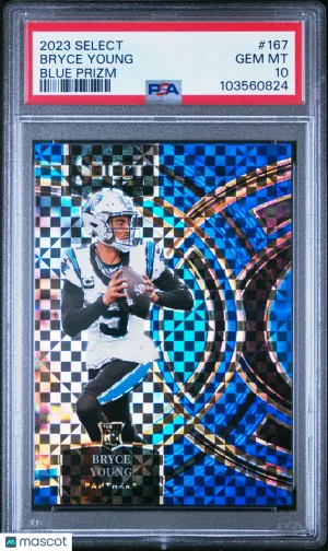 2023 Panini Select Bryce Young Blue Prizm /149 Rookie #167 PSA 10 Carolina Panthers
