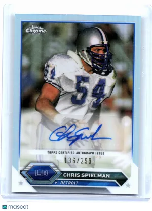 Topps 2024 Topps Composite Topps Chrome Football—Chris Spielman #TCA-CSP Refractor 136/299—Near Mint or Better
