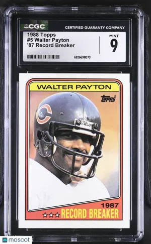1988 Topps Walter Payton '87 Record Breaker #5 CGC 9 Chicago Bears
