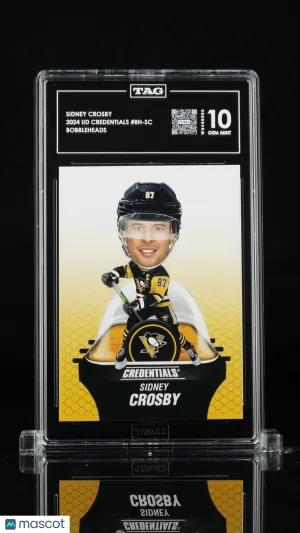 /100 2024 Credentials Bobbleheads Sidney Crosby #BH-SC First 100 Fans TAG 10