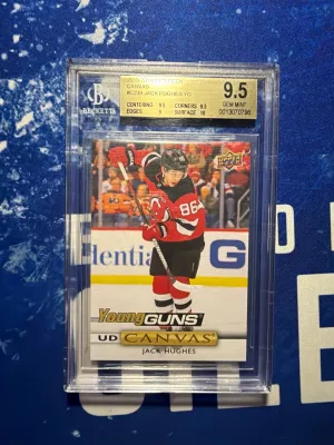 Jack Hughes Young Guns Canvas Bgs 9.5 front