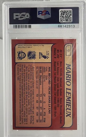 1985 O-Pee-Chee Mario Lemieux back