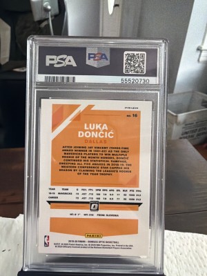 2019 Panini Donruss Optic Luka Doncic Holo PSA 10 back