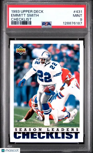 1993 Upper Deck Emmitt Smith #431 Checklist PSA 9
