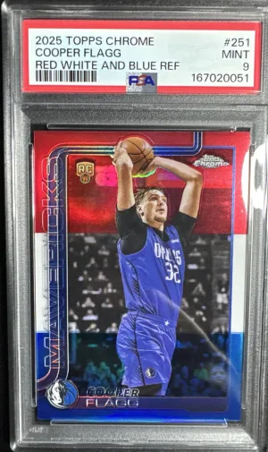 2025 Topps Chrome Cooper Flagg Red White Blue RC PSA 9