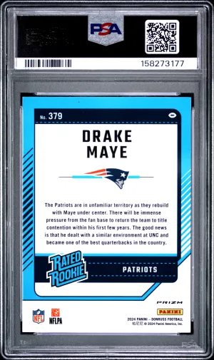 2024 Panini Donruss Drake Maye #379 Optic Preview Pink back