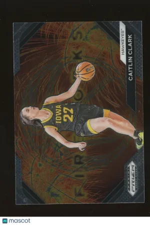 Caitlin Clark 2024 Panini Prizm Draft Picks Fireworks #15 Iowa Hawkeyes