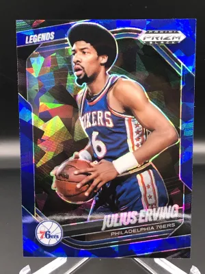 2024-24 Panini Prizm Black No.263 Blue Ice Julius Erving Numbered 037/125