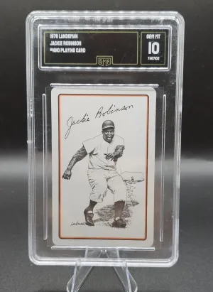 1978 Landsman Playing Card RARE Jackie Robinson GMA GEM MT 10 front
