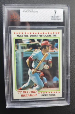 PETE ROSE RECORD BREAKER BGS 7