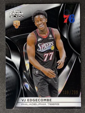 2025-26 Topps Chrome Black #45 VJ Edgecombe Black Wave /299 Rookie