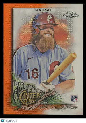 Brandon Marsh 2022 Topps Allen & Ginter Chrome Orange Refractor RC 05/25 #173 Philadelphia Phillies