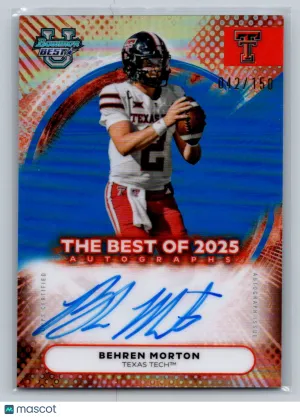 2025 Bowman University Best Football Behren Morton BOA-BM Blue Auto 042/150