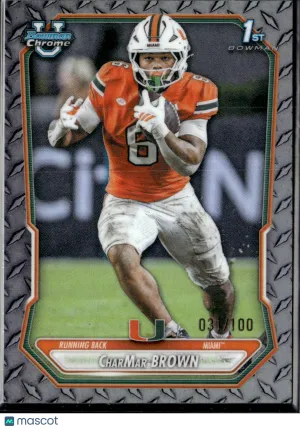 2026 Topps Bowman Chrome University Football CharMar Brown #BCP-90 /100