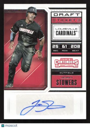 2018 Panini Contenders Draft Picks Josh Stowers #52 Draft Ticket Autograph AU