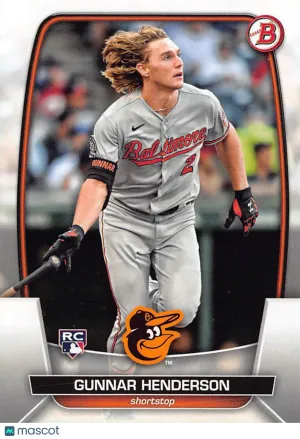 2023 Bowman Gunnar Henderson Rookie RC #65 Baltimore Orioles