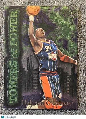 1996 Fleer Towers of Power #6 Hakeem Olajuwon