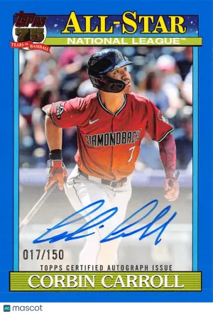 2026 Topps Baseball Corbin Carroll Blue Autograph /150 #91AS-CC Arizona Diamondbacks