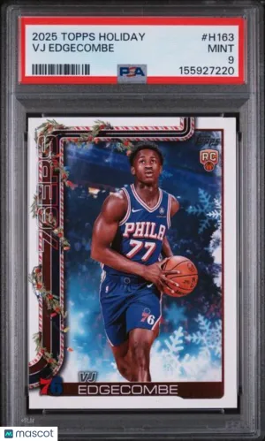 2025-26 Topps Holiday VJ EDGECOMBE #H163 [Base] Rookie Base Set PSA 9 Philadelphia 76ers