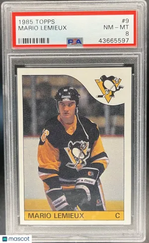 1985 Topps Mario Lemieux #9 PSA 8
