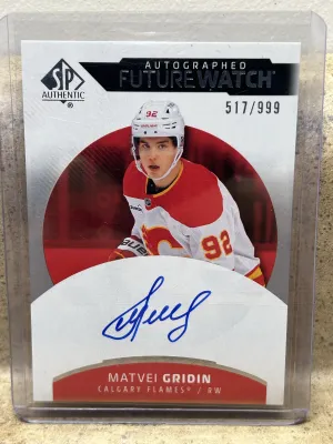 2025-26 SP Authentic Matvei Gridin Future Watch Auto /999 front