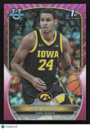 2022-23 Bowman University Chrome Kris Murray #71 Fuchsia Mini-Diamond SN