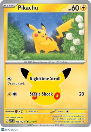 Pokemon TCG 30th Celebration Pikachu Holo #45/128