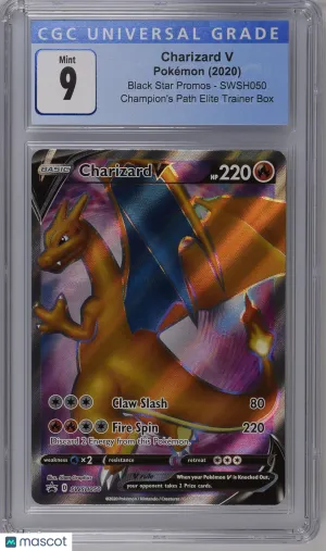 2020 Pokemon Black Star Promos Charizard V Champion's Path Elite Trainer Box CGC 9 #SWSH050
