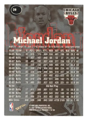 1997 SkyBox Premium Michael Jordan #29 back