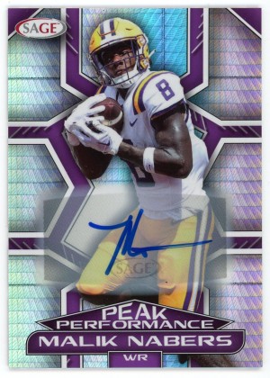 2024 Sage Malik Nabers Peak Performance Autograph ***see description*** front