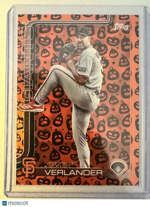 2025 Topps Update Series Justin Verlander #US100 Jack-O-Lantern