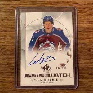 2024-25 SP Authentic Calum Ritchie Future Watch Rookie Auto /999 Avalanche #175
