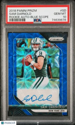 Sam Darnold 2018 Panini Prizm #SD Blue Scope /75 Rookie RC Auto PSA10 GEM MT