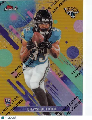 2025 Topps Finest Bhayshul Tuten Gold Refractor /50 Rookie RC #17 Jacksonville Jaguars