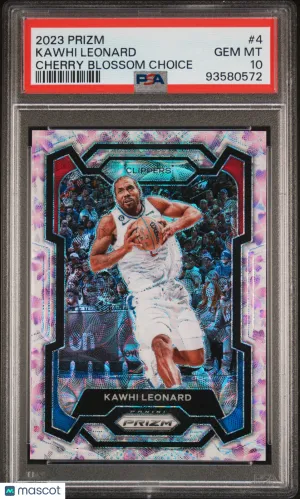 2023 Panini Prizm Kawhi Leonard #4 Cherry Blossom Choice PSA 10