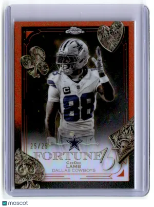 CeeDee Lamb 2025 Topps Chrome Fortune 15 Orange 25/25 #F15-9
