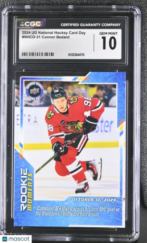 2024 UD Nat'l Hockey Card Day Connor Bedard Rookie #NHCD-31 CGC 10 Chicago Blackhawks
