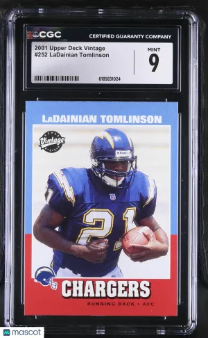 2001 Upper Deck Vintage LaDainian Tomlinson Rookie #252 CGC 9 San Diego Chargers